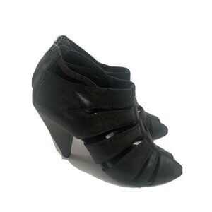 Aldo Womens ShoesBooties  Heels Black Leather Size 9 Open Toe